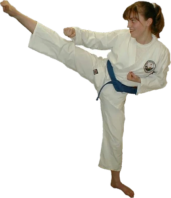 A Morning Star student holding a side kick